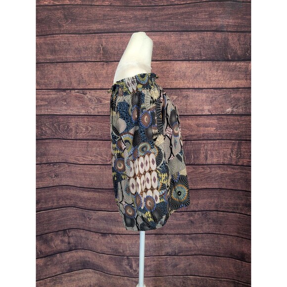 Desigual Melina Off Shoulder Peasant Boho Festival Blouse Sz Med Medallion Flowy - Picture 2 of 11